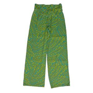Trina Turk Trellis Green Blue Coverup Swim Pants Size XL Pullon Leaf Print